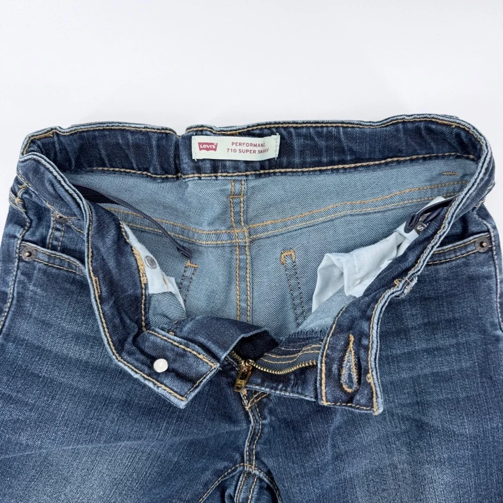 Levi's 710 Super Skinny Jeans Kids Size 10 Reg Blue Performance Stretch‎